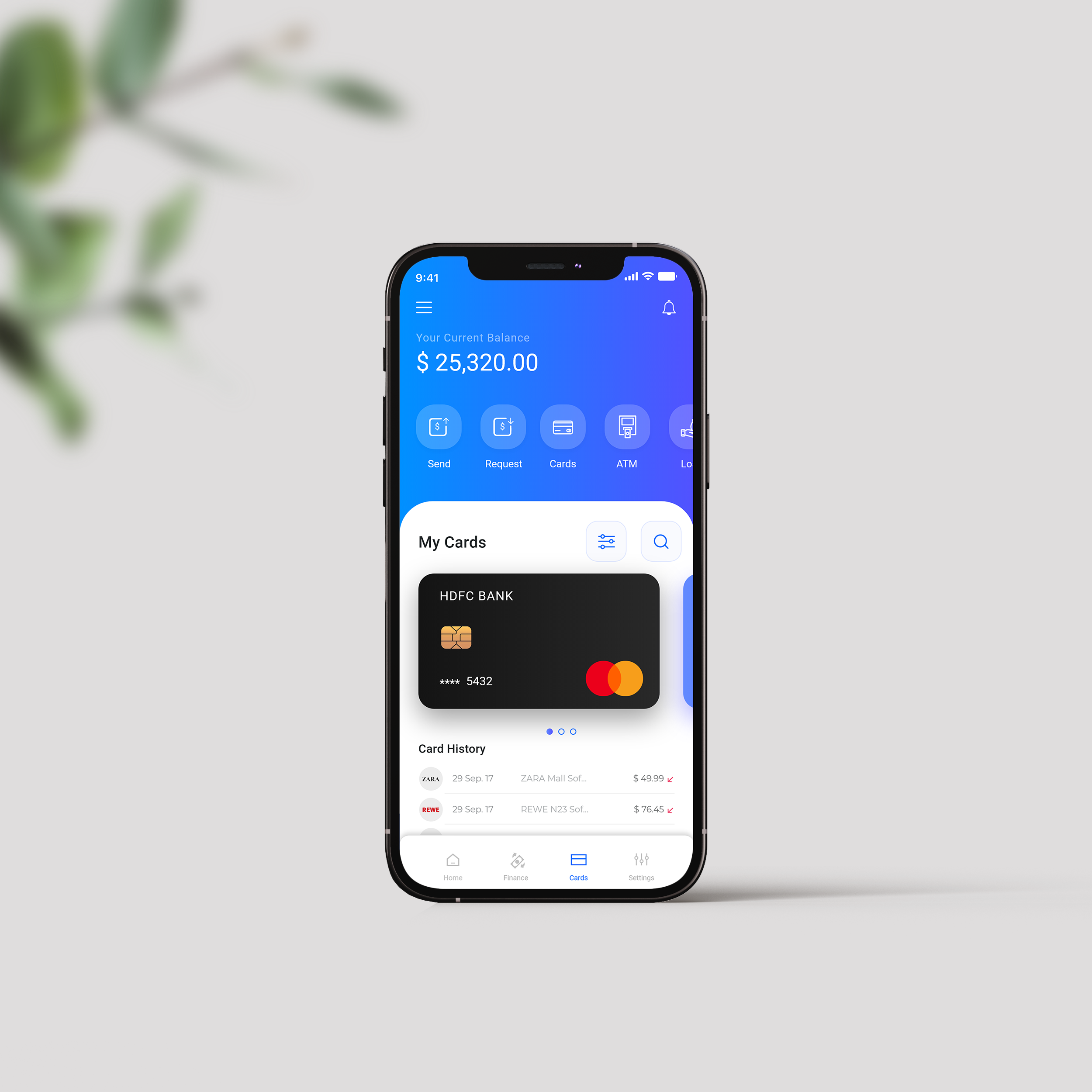 E-money app mockup 2